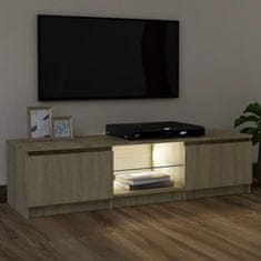 shumee sonoma tölgy színű TV-szekrény LED lámpákkal 120x30x35,5 cm