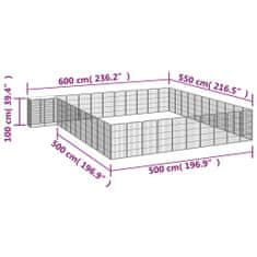 shumee 46-paneles fekete porszórt acél kutyakennel 50 x 100 cm