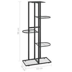 Vidaxl fekete 5 szintes acél virágtartó állvány 43 x 22 x 98 cm 336110