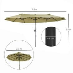 OUTSUNNY kültéri napernyő, 460x270x240cm, barna