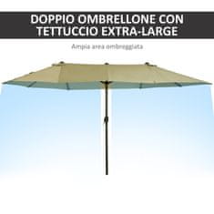 OUTSUNNY kültéri napernyő, 460x270x240cm, barna