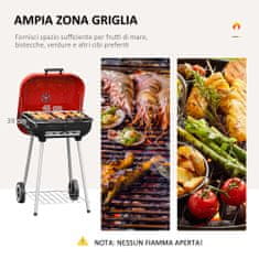 OUTSUNNY Grill piros / fekete 49x43x57 cm