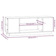 shumee mézbarna tömör fenyőfa TV-szekrény 110 x 35 x 40,5 cm