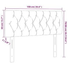 Greatstore sötétszürke szövet LED-es fejtámla 100 x 7 x 78/88 cm