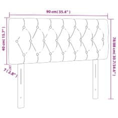 Greatstore sötétbarna szövet LED-es fejtámla 90 x 7 x 78/88 cm