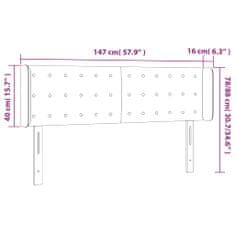 Greatstore fekete műbőr LED-es fejtámla 147 x 16 x 78/88 cm