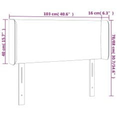 Greatstore szürke műbőr LED-es fejtámla szárnyakkal 103x16x78/88 cm