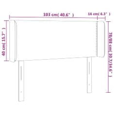 Greatstore világosszürke szövet LED-es fejtámla 103 x 16 x 78/88 cm