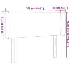 Greatstore fehér műbőr LED-es fejtámla 103x16x78/88 cm