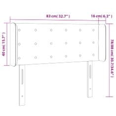 Greatstore krémszínű szövet LED-es fejtámla 83 x 16 x 78/88 cm