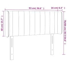 Greatstore sötétbarna szövet LED-es fejtámla 93 x 16 x 78/88 cm