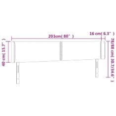 Greatstore krémszínű műbőr LED-es fejtámla 203 x 16 x 78/88 cm