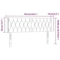 Greatstore sötétbarna szövet LED-es fejtámla 163 x 16 x 78/88 cm