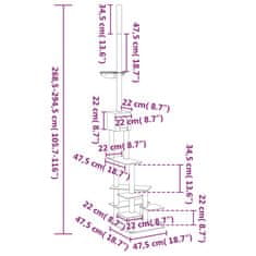 Vidaxl sötétszürke plafonig érő kaparófa 268,5-294,5 cm 171716