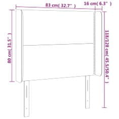 Greatstore fekete bársony LED-es fejtámla 83x16x118/128 cm