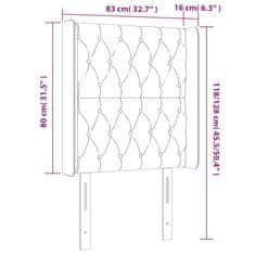 Greatstore krémszínű szövet LED-es fejtámla 83x16x118/128 cm