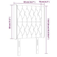 Greatstore kék szövet LED-es fejtámla 83x16x118/128 cm