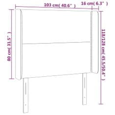 Greatstore világosszürke szövet LED-es fejtámla 103x16x118/128 cm