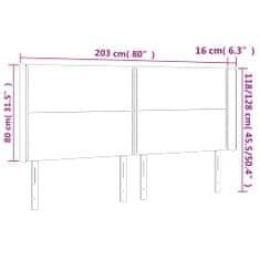 Greatstore szürke műbőr LED-es fejtámla 203x16x118/128 cm