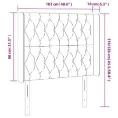 Greatstore sötétszürke szövet LED-es fejtámla 103x16x118/128 cm