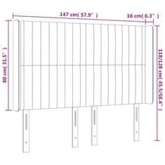 Greatstore világosszürke szövet LED-es fejtámla 147x16x118/128 cm