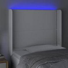 Greatstore fehér műbőr LED-es fejtámla 83x16x118/128 cm