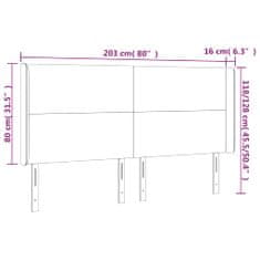 Greatstore világosszürke szövet LED-es fejtámla 203x16x118/128 cm