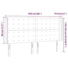 Greatstore fehér műbőr LED-es fejtámla 203x16x118/128 cm