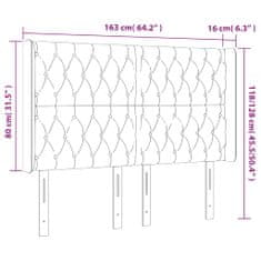 Greatstore sötétbarna szövet LED-es fejtámla 163x16x118/128 cm