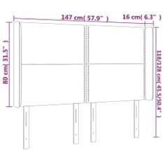 Greatstore krémszínű szövet LED-es fejtámla 147x16x118/128 cm