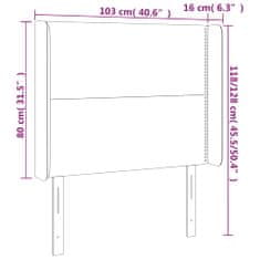 Greatstore szürke műbőr LED-es fejtámla 103x16x118/128 cm