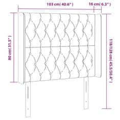 Greatstore világosszürke szövet LED-es fejtámla 103x16x118/128 cm