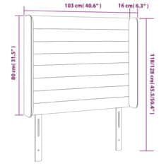 Greatstore világosszürke bársony LED-es fejtámla 103x16x118/128 cm