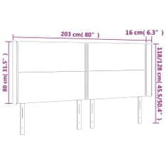 Greatstore világosszürke szövet LED-es fejtámla 203x16x118/128 cm