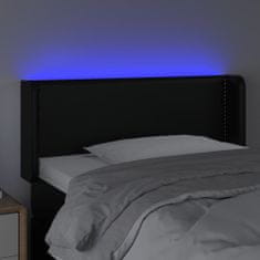 Greatstore fekete műbőr LED-es fejtámla 83 x 16 x 78/88 cm