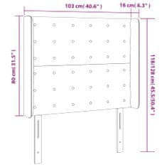 Greatstore világosszürke szövet LED-es fejtámla 103x16x118/128 cm