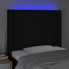 Greatstore fekete szövet LED-es fejtámla 83x16x118/128 cm