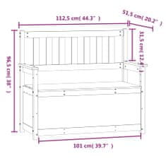 Greatstore szürke tömör fenyőfa pad 112,5 x 51,5 x 96,5 cm