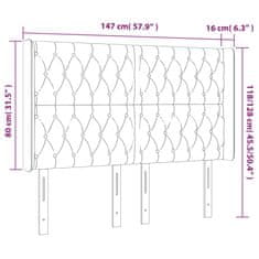 Greatstore krémszínű szövet LED-es fejtámla 147x16x118/128 cm