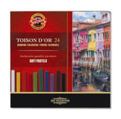 KOH-I-NOOR kréták (pasztellkréták) poros művészeti kréták 7x7 Toison D'or 24 darabos készlet