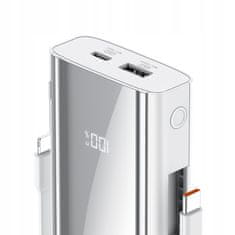 Mcdodo Powerbank, 10000 Mah, 3W1, USB-A, USB-C PD, 22.5W, fehér, Mcdodo MC-1160