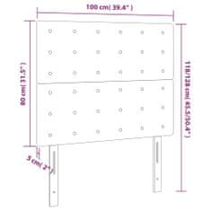 Greatstore kék szövet LED-es fejtámla 100x5x118/128 cm