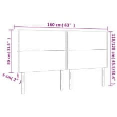 Greatstore fekete műbőr LED-es fejtámla 160x5x118/128 cm