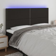 Greatstore fekete szövet LED-es fejtámla 200x5x118/128 cm