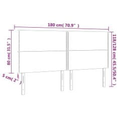 Greatstore sötétszürke szövet LED-es fejtámla 180x5x118/128 cm