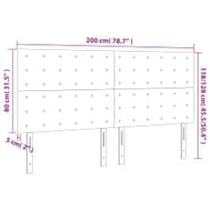 Greatstore fehér műbőr LED-es fejtámla 200x5x118/128 cm