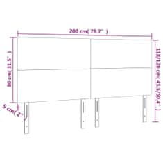 Greatstore krémszínű műbőr LED-es fejtámla 200x5x118/128 cm