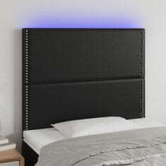 Greatstore fekete műbőr LED-es fejtámla 90x5x118/128 cm