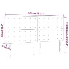 Greatstore sötétszürke szövet LED-es fejtámla 200x5x118/128 cm