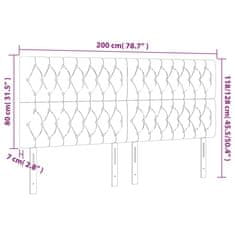 Greatstore világosszürke szövet LED-es fejtámla 200x7x118/128 cm